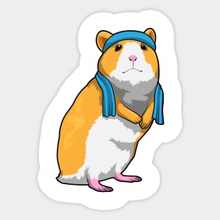 Hamster at Fitness with Towel Sticker